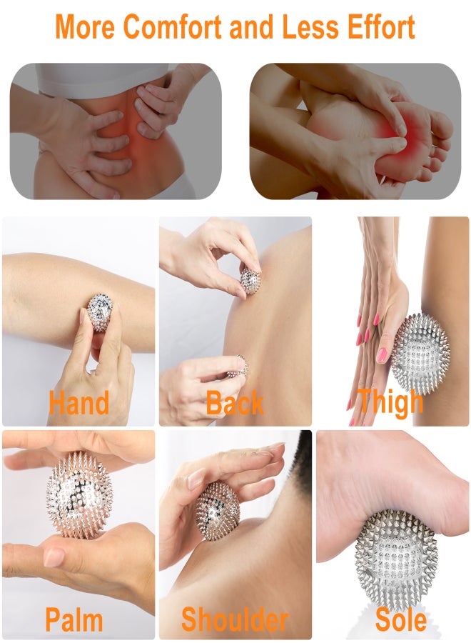 Aiseely 2pcs Massage Ball with Needles Acupressure Active Massager Spiky Hard Massaging Tool for Hand Foot - Image 3